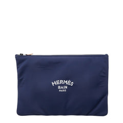 エルメス ネオバンGM ポーチ ネイビー ポリウレタン ポリアミド レディース HERMES 【中古】