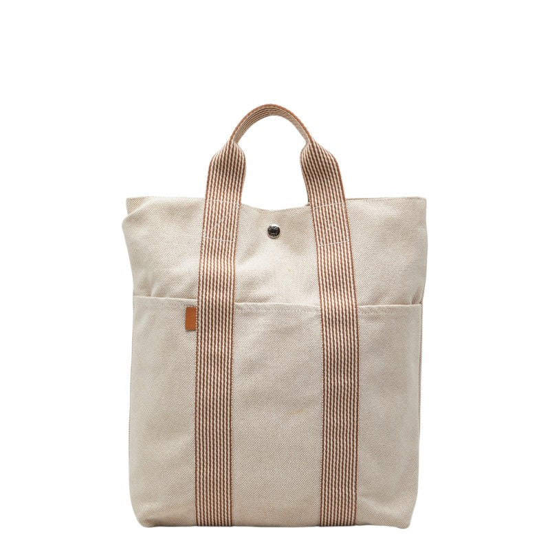 エルメス フールトゥ カバス トートバッグ ハンドバッグ ベージュ ブラウン キャンバス メンズ HERMES 【中古】
