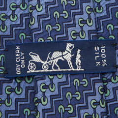 エルメス ネクタイ ブルー マルチカラー シルク メンズ HERMES 【中古】