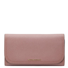 バーバリー 長財布 ピンクベージュ レザー レディース BURBERRY 【中古】