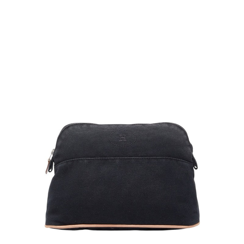 エルメス ボリードMM ポーチ ブラック キャンバス レザー レディース HERMES 【中古】