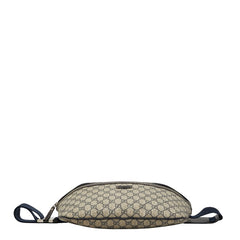 グッチ GGスプリーム ボディバッグ ウエストバッグ 211110 ベージュ ネイビー PVC レザー メンズ GUCCI 【中古】