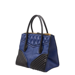 ミュウミュウ バイカー ハンドバッグ RN1032 ブルー ブラック レザー レディース MIUMIU 【中古】