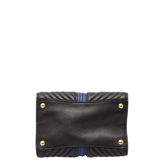 ミュウミュウ バイカー ハンドバッグ RN1032 ブルー ブラック レザー レディース MIUMIU 【中古】