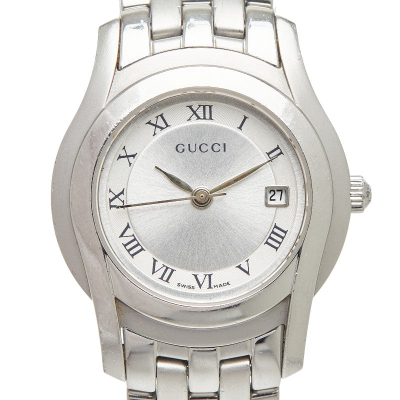グッチ Gクラス 腕時計 5500L クオーツ シルバー文字盤 ステンレススチール レディース GUCCI 【中古】