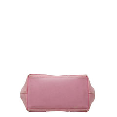 バレンシアガ ネイビーカバスS ハンドバッグ 339933 ピンク キャンバス レザー レディース BALENCIAGA 【中古】
