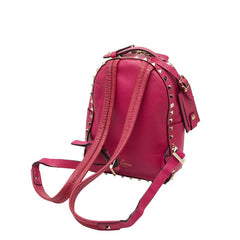 ヴァレンティノ ロックスタッズ リュック バックパック ピンク レザー レディース VALENTINO 【中古】