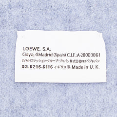 ロエベ アナグラム マフラー ネイビー ライトブルー ウール カシミヤ レディース LOEWE 【中古】