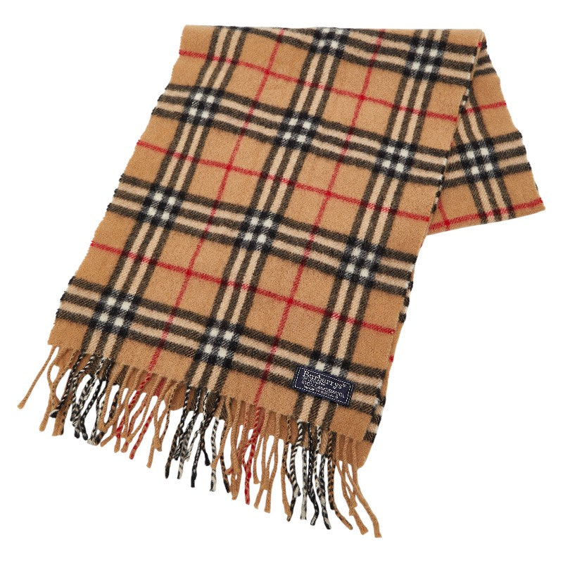 バーバリー ノバチェック マフラー ベージュ マルチカラー ウール レディース BURBERRY 【中古】