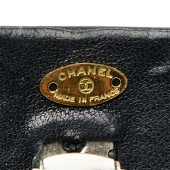 シャネル ココマーク バレッタ ヘアクリップ へアクセサリー ヴィンテージ ブラック レザー レディース CHANEL 【中古】