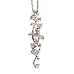 K18WG ホワイトゴールド ダイヤ1.00ct リーフモチーフ ペンダント ネックレス レディース 【中古】