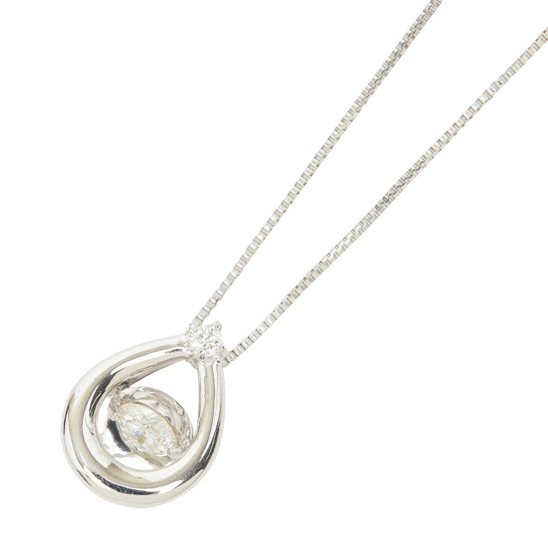 Pt900 プラチナ Pt850 プラチナ ダイヤ0.23ct ペンダント ネックレス レディース 【中古】