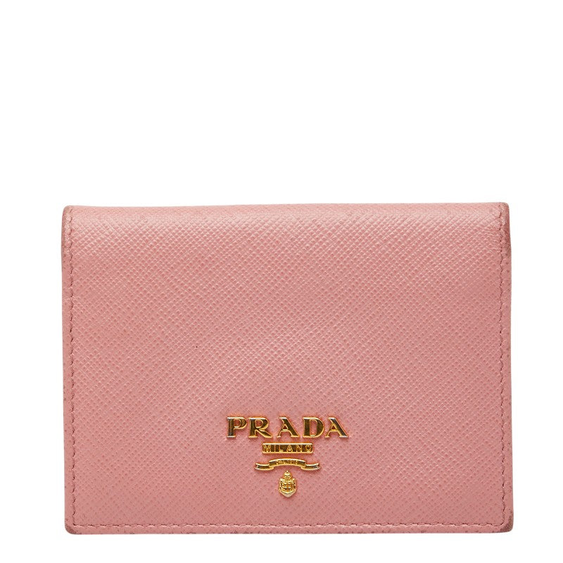 プラダ カードケース パスケース ピンク サフィアーノレザー レディース PRADA 【中古】
