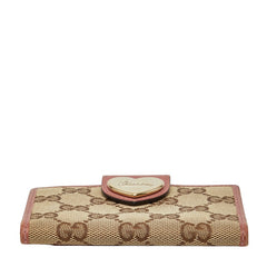グッチ GGキャンバス カードケース パスケース 224261 ベージュ ピンク キャンバス レザー レディース GUCCI 【中古】