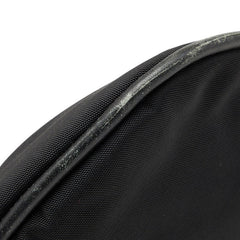 グッチ ワンショルダー ショルダーバッグ 巾着型 ブラック ナイロン レザー レディース GUCCI 【中古】