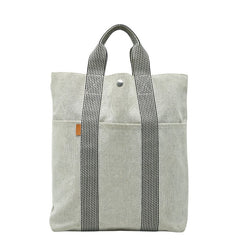 エルメス ニューフールトゥ トートバッグ グレー キャンバス レディース HERMES 【中古】