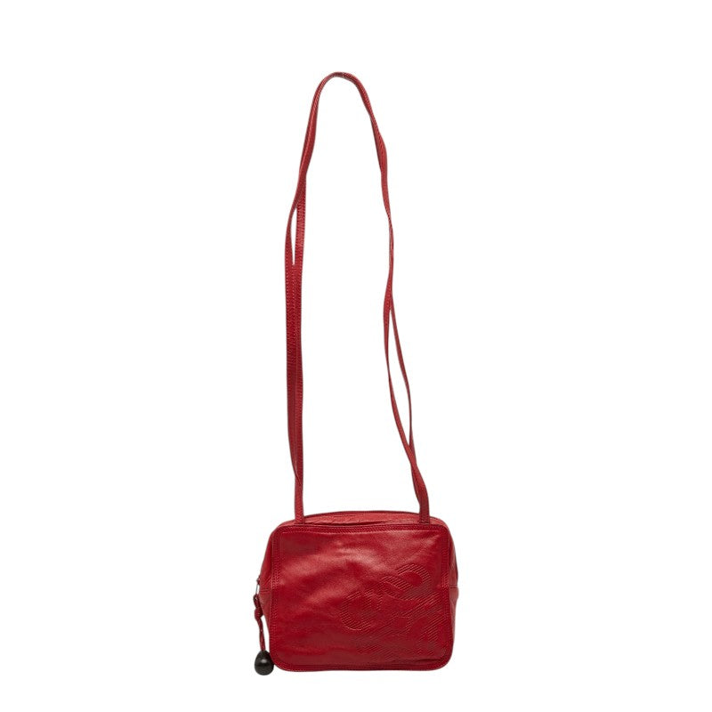 ロエベ アナグラム ショルダーバッグ レッド レザー レディース LOEWE 【中古】