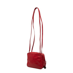 ロエベ アナグラム ショルダーバッグ レッド レザー レディース LOEWE 【中古】