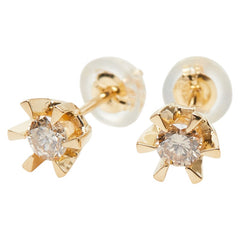 K18YG イエローゴールド ダイヤ0.30ct スタッドピアス ピアス レディース 【中古】