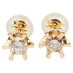 K18YG イエローゴールド ダイヤ0.30ct スタッドピアス ピアス レディース 【中古】