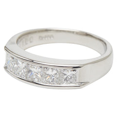 Pt900 プラチナ ダイヤ1.00ct 一文字リング リング 指輪 レディース 10号 【中古】
