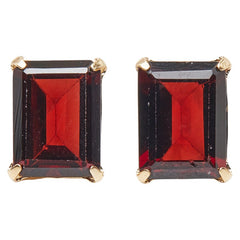 K18YG イエローゴールド ガーネット3.50ct スタッドピアス ピアス レディース 【中古】