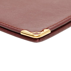カルティエ マストライン 札入れ レッド ボルドー レザー レディース CARTIER 【中古】