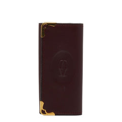 カルティエ マストライン キーケース 4連 ワインレッド ボルドー レザー レディース CARTIER 【中古】