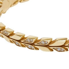 ティファニー ゴールド K18YG イエローゴールド ビクトリア ヴァイン ヒンジ バングル ブレスレット レディース TIFFANY&Co. 【中古】
