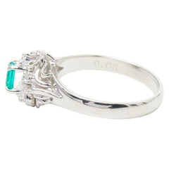 Pt900 プラチナ エメラルド0.22ct ダイヤ0.08ct リング 指輪 レディース 11.5号 【中古】