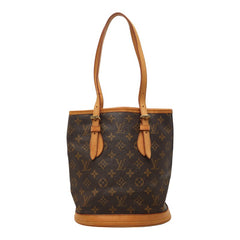 ルイ ヴィトン モノグラム プチ バケットPM トートバッグ ショルダーバッグ M42238 ブラウン PVC レザー レディース LOUIS VUITTON 【中古】