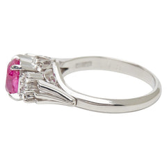 Pt900 プラチナ ルビー1.20ct ダイヤ0.15ct リング 指輪 レディース 10号 【中古】