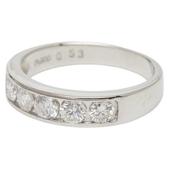 Pt900 プラチナ ダイヤ0.53ct 一文字リング リング 指輪 レディース 7.5号 【中古】