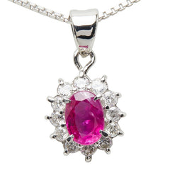 Pt850 プラチナ PM ピーエム ルビー1.03ct ダイヤ0.40ct ペンダント ネックレス レディース 【中古】