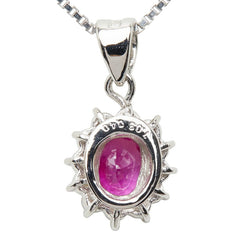 Pt850 プラチナ PM ピーエム ルビー1.03ct ダイヤ0.40ct ペンダント ネックレス レディース 【中古】