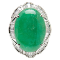 ヒスイ Pt900 プラチナ ヒスイ10.47ct ダイヤ0.69ct リング 指輪 レディース 13.5号 【中古】