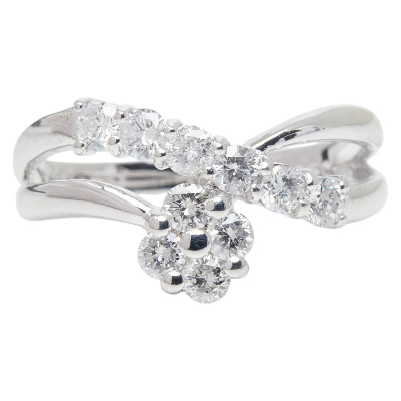 K18WG ホワイトゴールド ダイヤ0.50ct リング 指輪 レディース 8号 【中古】