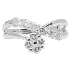 K18WG ホワイトゴールド ダイヤ0.50ct リング 指輪 レディース 8号 【中古】