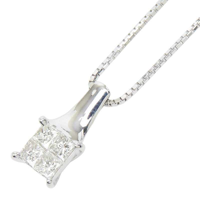 K18WG ホワイトゴールド ダイヤ0.70ct ネックレス レディース 【中古】