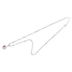Pt900 プラチナ Pt850 プラチナ ルビー0.64ct ダイヤ0.30ct ペンダント ネックレス レディース 【中古】