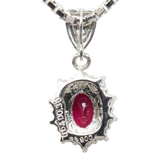 Pt900 プラチナ Pt850 プラチナ ルビー0.64ct ダイヤ0.30ct ペンダント ネックレス レディース 【中古】