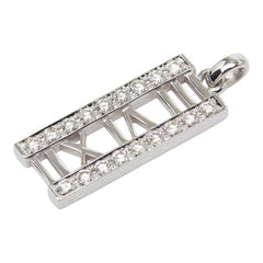 ティファニー アトラス オープンバー ペンダントトップ K18WG ホワイトゴールド ダイヤモンド レディース TIFFANY&Co. 【中古】