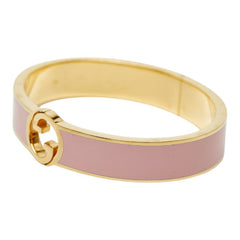 グッチ インターロッキングG バングル リング セット #S ゴールド ピンク メッキ レディース GUCCI 【中古】