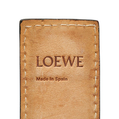 ロエベ アナグラム スラップ エンボス ブレスレット バングル オレンジ レザー レディース LOEWE 【中古】