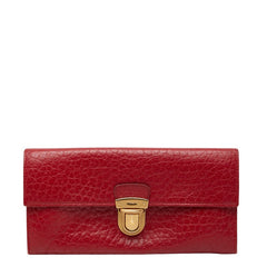 プラダ 長財布 レッド レザー レディース PRADA 【中古】