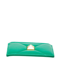 ヴァレンティノ ローマンスタッズ コインケース パスケース フラグメントケース W2P0Y06BSF グリーン レザー レディース VALENTINO 中古