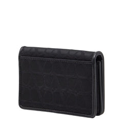 ヴァレンティノ トワル イコノグラフ カードケース パスケース ブラック ナイロン レザー メンズ VALENTINO 【中古】