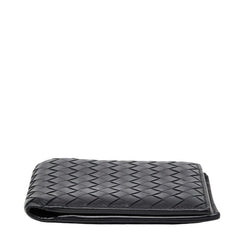 ボッテガヴェネタ イントレチャート 二つ折り財布 ブラック レザー メンズ BOTTEGAVENETA 【中古】