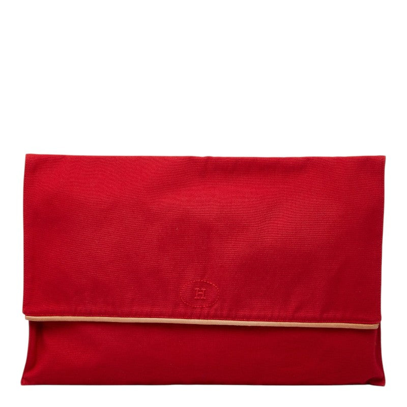 エルメス ボリード ポーチ トラベルポーチ レッド コットン レディース HERMES 【中古】