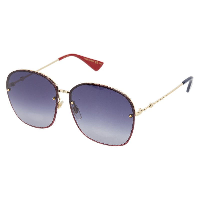 グッチ ビー 蜂 ラメ サングラス グラデーションレンズ GG0228S レッド ゴールド プラスチック メタル レディース GUCCI 【中古】
